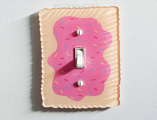 Toaster Breakfast Pastry Light Switch Cover, Laser Cut Acrylic, Home Decor, Single Standard or Rocker Switch option, Renter Friendly