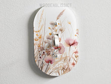 Load image into Gallery viewer, Boho Floral Light Switch Cover, Laser Cut Acrylic, Home Decor, Single Standard or Rocker Switch option, Minimalist Decor, Neutral Colors

