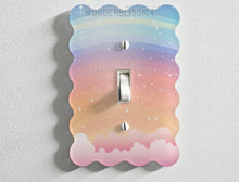 Load image into Gallery viewer, Dreamy Rainbow Cloud Light Switch Cover, Laser Cut Acrylic, Home Decor, Single Standard or Rocker Switch, Cute Switch Cover, Kids Room Decor
