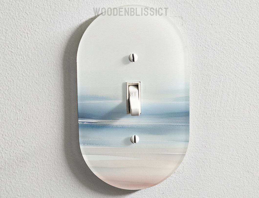 Light Switch Cover, Serene Ocean Abstract, Shiny Acrylic, Home Decor, Single Standard or Rocker Switch, Cute Switch Cover, Bedroom Decor