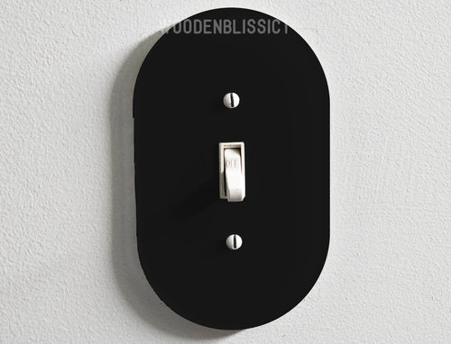 Glossy Black Light Switch Cover, Laser Cut Acrylic, Home Decor, Single Standard or Rocker Switch, Cute Switch Cover, Multiple Shapes