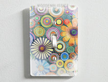 Load image into Gallery viewer, Light Switch Cover, Watercolor Floral Splashes, Laser Cut Acrylic, Home Decor, Single Standard or Rocker Switch, Cute Switch Cover
