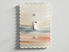 Load image into Gallery viewer, Light Switch Cover, Serene Sunset Ocean Abstract, Shiny Acrylic, Home Decor, Single Standard or Rocker Switch, Modern, Bedroom Decor

