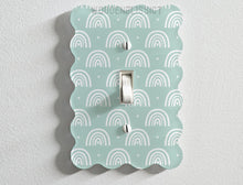 Load image into Gallery viewer, Light Switch Cover, Seafoam Rainbow Wavy Kids Room Decor Gift, Modern Decor, Standard or Rocker Switch option, Renter Friendly, Outlet Cover
