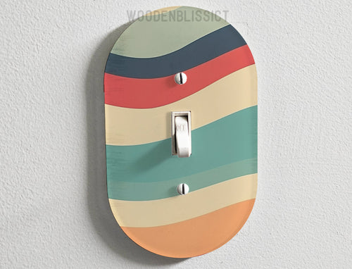 Light Switch Cover, Retro Groovy Decor Abstract, Laser Cut Acrylic, Home Decor, Single Standard or Rocker Switch, Cute Switch Cover
