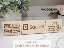 Load image into Gallery viewer, Square Payments Vendor Display Sign , Collapsible Stands Included , Boutique Sign , Vendor Displays , QR Code Sign , Small Business Sign
