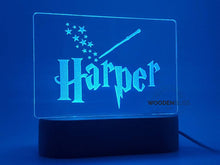 Load image into Gallery viewer, Magic Wizard Name LED Night Light, Personalized Night Light, 7 Color Choices, Nursery Light, Kid Gifts, Christmas Present, Holiday Decor
