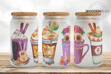 Load image into Gallery viewer, Dia de Muertos Latte Iced Coffee Glass Can, Day of the Dead Glass Cups, Mexican Holiday, Halloween Decor, November 1st, Glassware Drinkware

