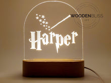 Load image into Gallery viewer, Magic Wizard Name LED Night Light, Personalized Night Light, 7 Color Choices, Nursery Light, Kid Gifts, Christmas Present, Holiday Decor
