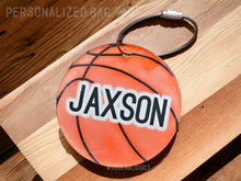 Load image into Gallery viewer, Personalized Softball Baseball Name Bag Tags, 3&quot; Acrylic Backpack Keychain, Party Gift Favors, Volleyball, Basketball, Soccer Lovers
